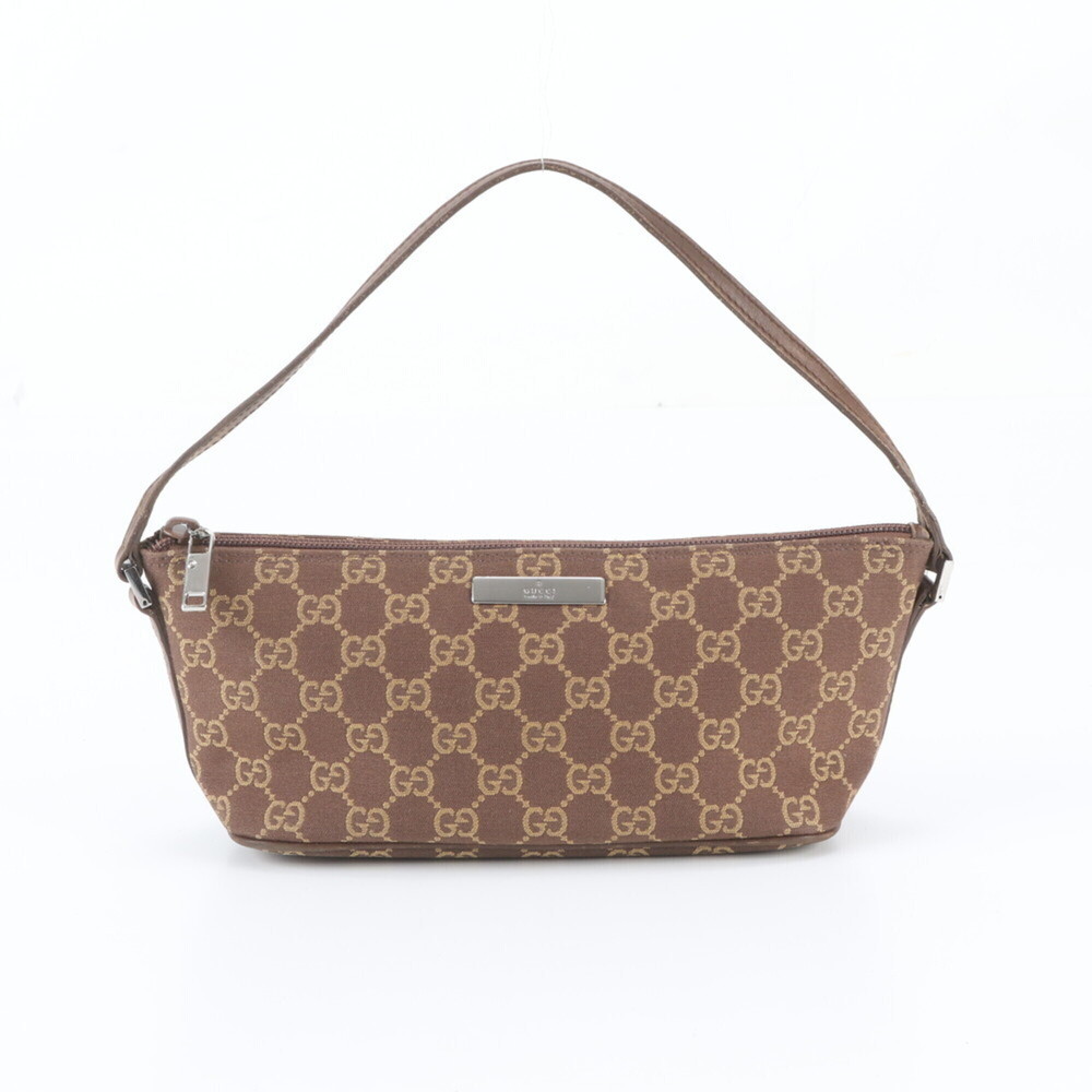 Gucci GG Canvas Mini Pouch 039 1103 Leather Handbag Brown Women's